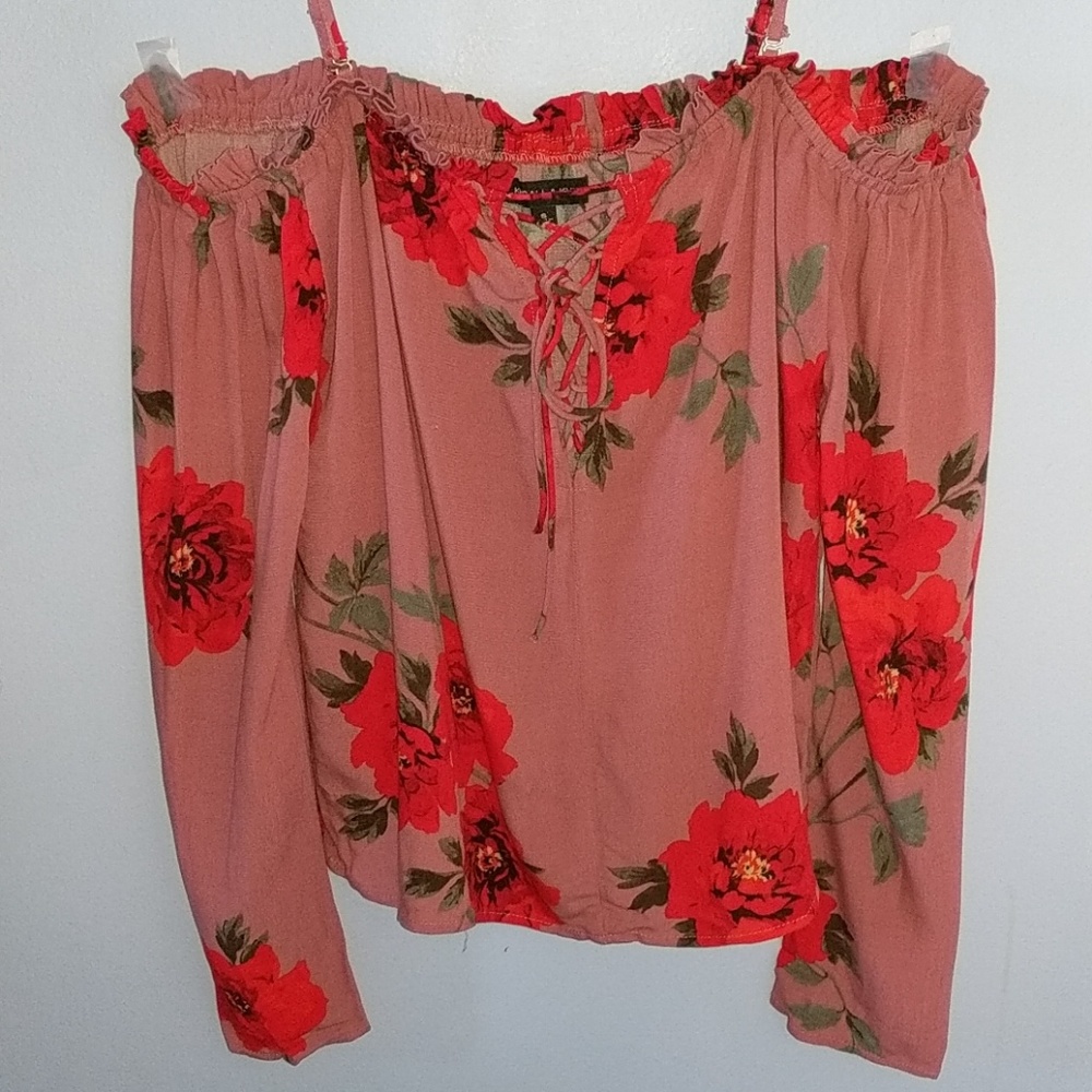 Floral off the shoulder long sleeve